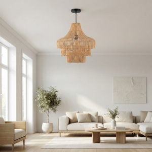 Handmade Rattan Lampshade Woven Rattan <b>Light</b> <b>Cover</b> Natural Pendant Lamp Boho Home Decor Cheap Wholesale - Product Image 2