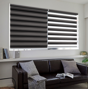 Stores zébrés dégradés Eclipse DECOWIN, tissu occultant 100% coréen de haute qualité, stores combinés modernes pour fenêtre française - Product Image 5