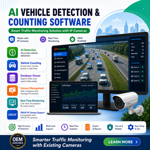 Logiciel de surveillance du trafic et de comptage des véhicules par IA |   Plateforme de détection intelligente basée sur la caméra |   OEM et marque blanche disponibles - Product Image 1