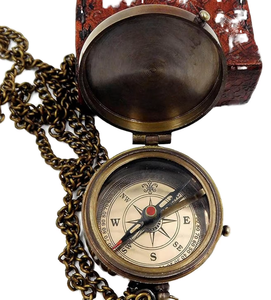 Brújula Náutica Antigua Hecha a Mano de Latón de Milap Industries, Regalo del Día de la Tierra, Decoración con Impresión Tipográfica Vintage Marina - Product Image 1