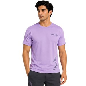 T-shirt de sport pour homme, lavande, haute performance, séchage rapide, entraînement en salle de sport, course à pied, logo personnalisé, vêtements de fitness athlétiques - Product Image 1
