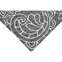 Vintage Böhmischer Paisley Blumen Handgetufteter Wollteppich Elegantes Mandala-Medaillon-Muster Schiefergrauer Teppich Umweltfreundlich