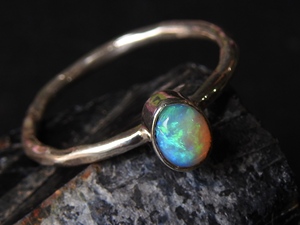 Solid Australian <b>Opal</b> <b>Ring</b>-Multi Fire 925 Sterling Silver-October Birthstone-Prong Setting-Third Party Certified-Unisex-10 US - Product Image 6