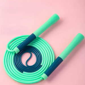White Jump <b>Rope</b> with Foam Handle 2.5M Portable for Home <b>Exercise</b> Unisex Fitness Equipment - Product Image 2