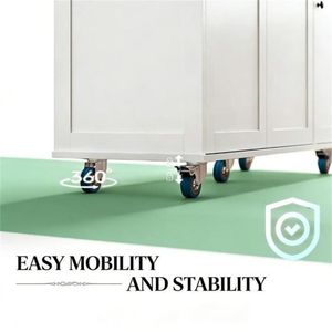 Isola e carrello da cucina bianchi con mobiletto per stoviglie per i tuoi essenziali da cucina - Product Image 2