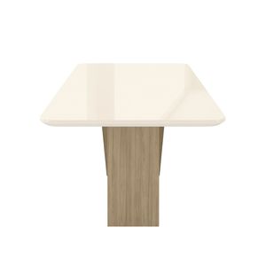 Tavolo da pranzo a 6 posti in stile italiano con elegante Base in legno e rovere naturale con piano in vetro verniciato - Product Image 5