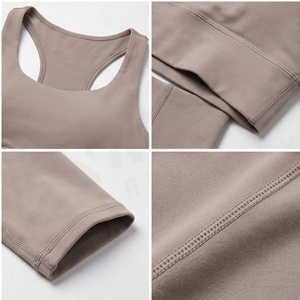 2 Piece Yoga Set Racerback Crop <b>Top</b> High Waist Full Length Leggings Solid Color Seamless <b>Sweat</b> Wicking Breathable Women's - Product Image 4