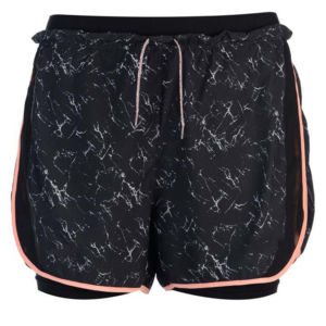 Shorts pour homme en polyester respirant à imprimé marbré noir avec bande latérale et cordon de serrage à la taille, décontractés - Product Image 4