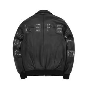 Chaqueta de Motociclista de Cuero con Logotipo Personalizado de Alta Calidad, Diseño de Moda Nuevo para Hombre, Invierno, Impermeable, Transpirable, con Cierre, Casual - Product Image 5