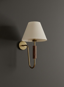 Applique murale nordique moderne en laiton avec abat-jour en tissu blanc, luminaire LED minimaliste de luxe pour chambre à coucher, chevet, salon - Product Image 3