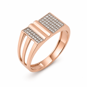 Solid 18K Gold <b>Mens</b> Diamond Cluster <b>Ring</b> Geometric Multi Row Split Band High Polish Statement Wedding Party Gift Fine Jewelry - Product Image 2
