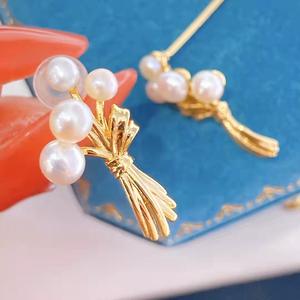 Pendientes de Perlas de Agua Dulce Vintage con Agujas de Plata, Estilo Pastoral Fresco, Joyería Duradera y Atemporal - Product Image 1