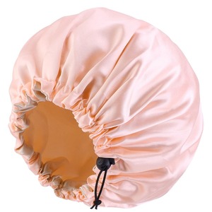 Bonnet de nuit unisexe en toile rose, couleur unie, ajustable avec fermeture arrière, panneau avant, style décontracté, utilisable en toutes saisons - Product Image 2