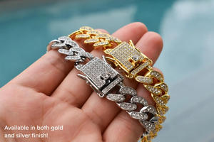 Pulsera Hip Hop de Plata 925 con Baño de Rodio, Diseño Miami Link con Diamantes de Corte Brillante, Joyería Unisex para Aniversario - Product Image 5