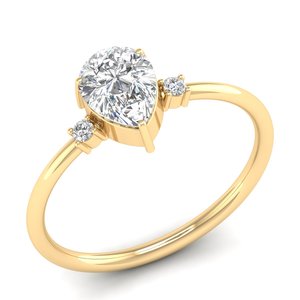 Bagues de fiançailles REYES en or massif 14 carats de haute qualité avec diamant de laboratoire HPHT CVD de 1 carat pour femmes, prix de gros, bijoux fins - Product Image 1