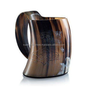 Taza vikinga para beber con cuerno clásico negro decorativo para cerveza, vino, decoración interior, diseño de Material único, taza para beber - Product Image 2