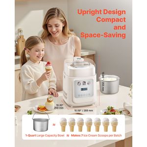 Macchina Automatica Verticale per Gelato e Yogurt Gelato da 1 Litro con Mini Compressore, Nessun Precongelamento, Gelatiera 4M - Product Image 4