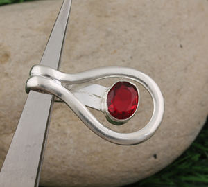 จี้พลอยโกเมนสีแดงธรรมชาติ เงินแท้ 925 ชุบแพลตตินัม สไตล์วินเทจ สร้อยคอแท้ หินประจำเดือนพฤศจิกายน คุณภาพดี - Product Image 3