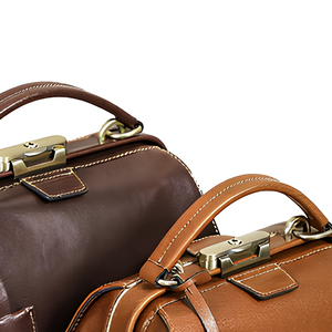Sac de Médecin Classique en Cuir Véritable de Forme Cylindrique avec Fermeture à Loquet et Poignée Unique pour Usage Quotidien, Design Unisexe et Durable - Product Image 2