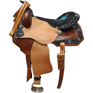 Silla de Montar Premium de Cuero para Carreras de Barriles Estilo Western para Adultos, Talla 17 Pulgadas, Asiento Disponible - Product Image 6