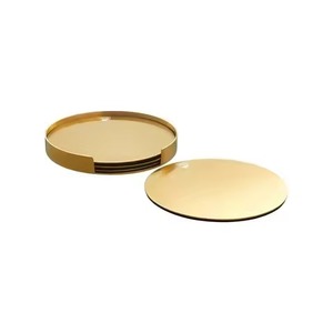 Elegant Metal Coaster Set Stylish Beverage <b>Protectors</b> for Wine Glass Coffee Mug Dining <b>Table</b> Restaurant Hotel Home - Product Image 2