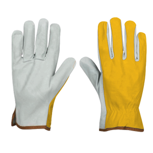 Gants de travail en cuir pleine fleur robustes avec poignet réglable, résistance à la chaleur, sécurité industrielle, flexibilité 11 oz - Product Image 6