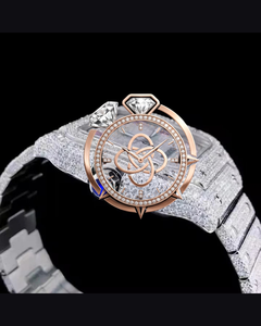 Luxury Moissanite Wristwatch Men Full Stone Setting Stainless Steel <b>Diamond</b> <b>Watch</b> - Product Image 2