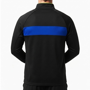 Custom Logo <b>Men</b> Quarter Zip <b>Pullover</b> Track Jacket Sports Blue Panel Gym Training Workout Running Fleece <b>Pullover</b> Jacket - Product Image 2