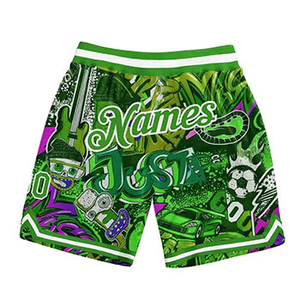 Shorts de bain pour hommes à imprimé dessin animé, sublimation par transfert, séchage rapide, taille élastique, longueur mi-cuisse, style décontracté, tissu polyester - Product Image 4