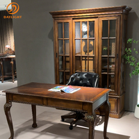 Appartement de luxe européen Meubles d'étude en bois massif Ensemble haut de gamme Villa Antique Étagère Hôtel Royal Bibliothèque classique Armoire