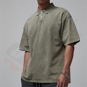 Camisetas Polo Vintage Personalizadas de Estilo Urbano para Hombre, Unisex, 100% Algodón Satinado, Tejido Teñido, Antiencogimiento, 280gsm, de Marca - Product Image 3