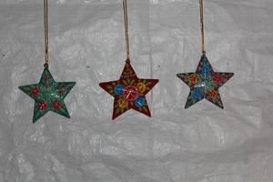 Handcrafted Kashmir Paper Mache <b>Star</b> Hanging Ornament – Hand Painted Floral Christmas <b>Star</b> <b>Decoration</b> - Product Image 3
