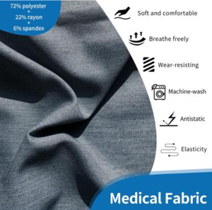 Men’s Athletic <b>Scrub</b> Set V-Neck <b>Top</b> & Jogger Pants – Stretch Medical Nursing Uniform with 8 Pockets - Product Image 4