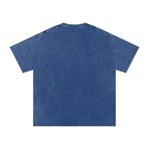 เสื้อยืดคอกลมแขนสั้นทรงโอเวอร์ไซส์สำหรับผู้ชาย ผ้าฝ้าย 100% สีพื้น ย้อมสีแบบเรียบง่าย สวมใส่สบาย ทรงพอดีตัว สีพื้น ล้างสีแบบแอซิดวอช - Product Image 5