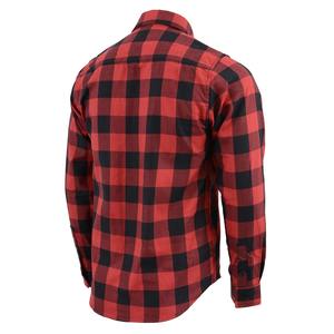 Chemise en flanelle à carreaux rouges et noirs de qualité supérieure pour hommes, en coton épais, style bûcheron, boutonnée, pour le travail - Product Image 3