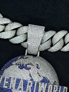 Colgante de moissanita personalizado con incrustaciones de circonitas, plata de ley 925, chapado en rodio, joyería hip hop para hombre - Product Image 3