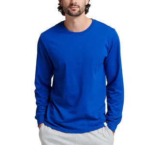 Camiseta de Manga Larga con Cuello Redondo Azul Rey para Hombre, Corte Regular, 100% Algodón Jersey, Estilo Casual para Otoño - Product Image 1