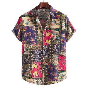 Chemise homme en lin à manches courtes, imprimée par sublimation, boutonnée, légère, décontractée, style hawaïen, pour les vacances à la plage, été. - Product Image 4