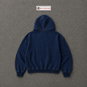 <b>Navy</b> <b>Blue</b> Washed Zip Up Hoodie Vintage Oversized Streetwear Hooded <b>Jacket</b> Acid Wash Full Zipper Relaxed Fit Casual Autumn Wear - Product Image 6