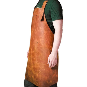 Tablier de travail en cuir unisexe de haute qualité, respirant, fait main, confortable et résistant, avec poches, pour chef et boucher - Product Image 4