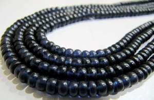 Cuentas de Zafiro Azul Rondelle Lisas de 4-5 mm, Imitación de Zafiro Creado en Laboratorio, Hilo de 13 Pulgadas - Product Image 4