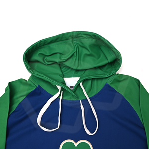 เสื้อฮู้ดซอฟต์บอลผ้าฟลีซสำหรับผู้ชาย แขนยาวปกติ สีเขียว-น้ำเงิน แห้งเร็ว ระบายอากาศได้ดี เป็นมิตรกับสิ่งแวดล้อม เสื้อสวมหัวลำลองสำหรับฤดูหนาว - Product Image 4