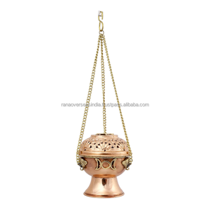 Quemador de Incienso Triple Luna Colgante de Cobre Premium, Incensario Decorativo para el Hogar, Altar, Yoga, Meditación y Uso en Rituales Sagrados - Product Image 3