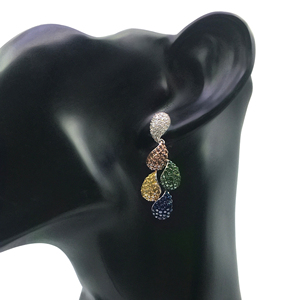 2.55 Cttw Natural Diamond Drop Dangle <b>Earrings</b> 925 Sterling <b>Silver</b>, Round Cut Prong Set <b>Earrings</b> for Women, Push <b>Back</b> - Product Image 4