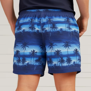 Shorts de bain pour hommes en polyester/coton, doublure en maille respirante, séchage rapide, impression numérique personnalisée sur le devant, écologiques, fabrication directe d'usine, OEM - Product Image 5