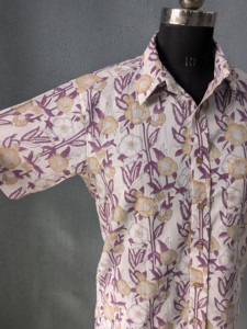 Chemise décontractée pour homme à manches courtes, imprimé floral, col rabattu, tissu en coton respirant pour l'été - Product Image 6