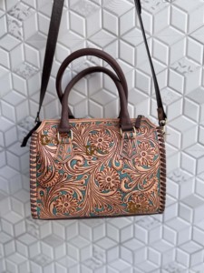 2026 New Fashionable Hand Tooled Carving Leather Speedy Handbag Gypsy <b>Boho</b> Shoulder Custom Handmade Western Multi Uses <b>Bags</b> - Product Image 3