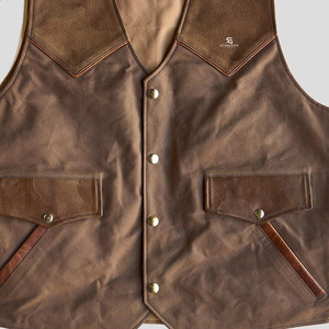 Men's <b>Leather</b> Biker Vest Wholesale Adults OEM ODM Custom Motorcycle <b>Jacket</b> <b>Sleeveless</b> Vintage Casual Outerwear 2026 - Product Image 3