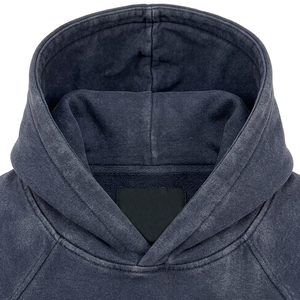 <b>Men's</b> Navy Blue Hooded Acid Wash Hoodie-Regular Fit Cotton Fleece Regular Sleeve Casual Custom Wear Solid Color Pocket Design - Product Image 5