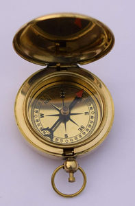 Vintage Brass Pocket <b>Compass</b> Nautical Navigation <b>Compass</b> with Hinged Lid Decorative Travel <b>Compass</b> for Outdoor Adventure Gift - Product Image 5